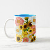 Mikitiez zomerbloemvakantie tweekleurige koffiemok (Links)