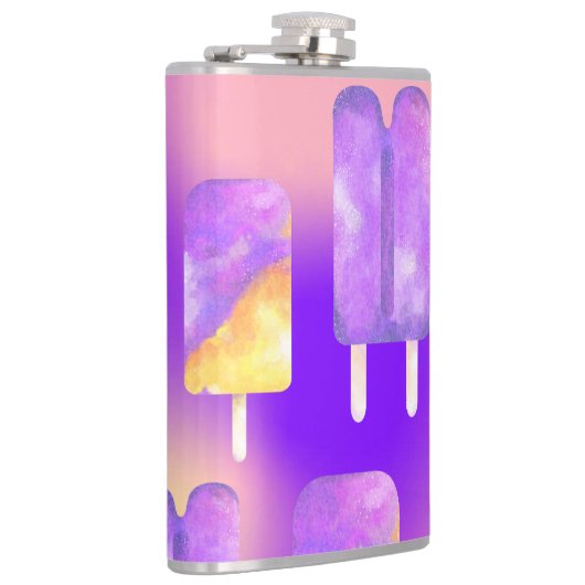 Mikitiez zomerregenboog paarse gouden ijsje heupfles (Rechts)