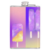 Mikitiez zomerregenboog paarse gouden ijsje heupfles (Achterkant)