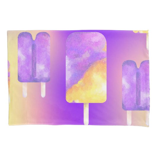 Mikitiez zomerregenboog paarse gouden ijsje kussensloop (Voorkant)