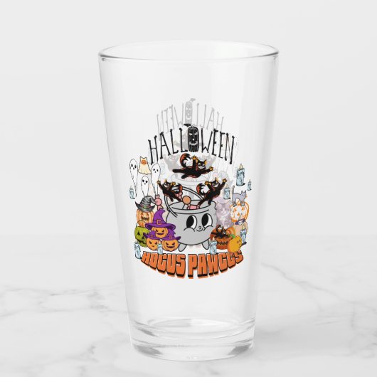 Mikitiez zwarte kat spooky halloween vibes ghouls glas (Achterkant)