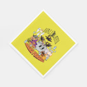 Mikitiez zwarte kat spooky halloween vibes ghouls servet (Hoek)