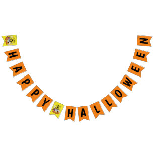 Mikitiez zwarte kat spooky halloween vibes ghouls vlaggetjes