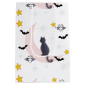 Mikitiez zwarte kat vleermuis halloween herfst win medium cadeauzakje (Achterkant)