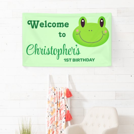 Mikker verjaardagsfeest Amphibian green topic Welk Spandoek (Insitu)