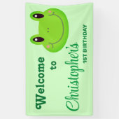 Mikker verjaardagsfeest Amphibian green topic Welk Spandoek (Verticaal)