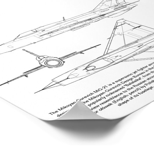 Mikoyan-Gurevich MiG-21 Poster (Hoek)