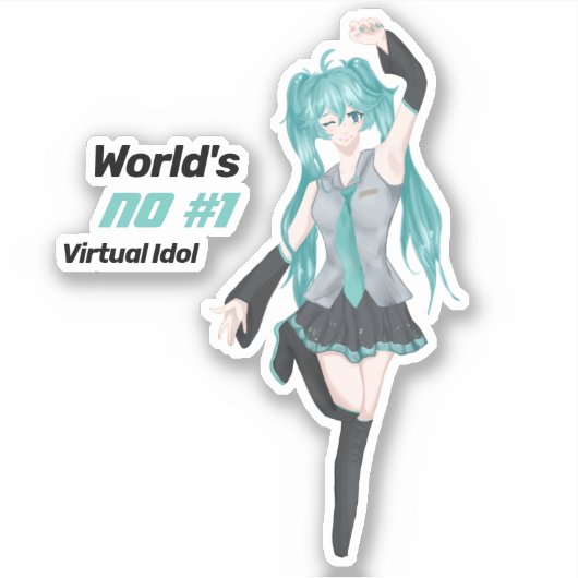 Miku Custom-Cut Vinyl Sticker (Voorkant)