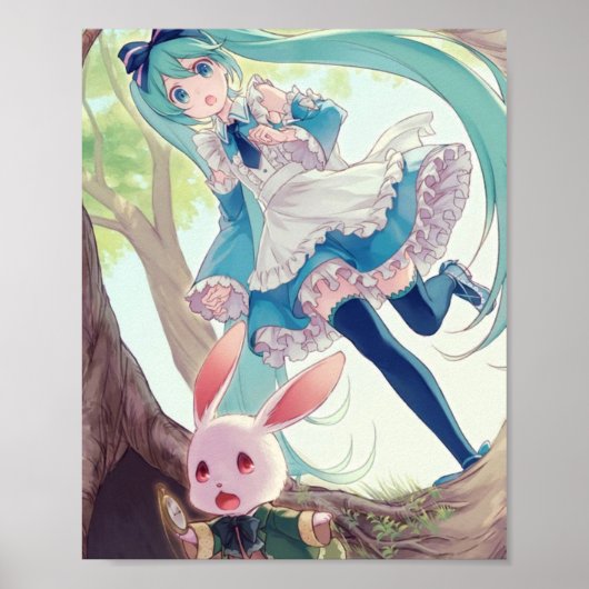 Miku in Wonderland ft Poster (Voorkant)