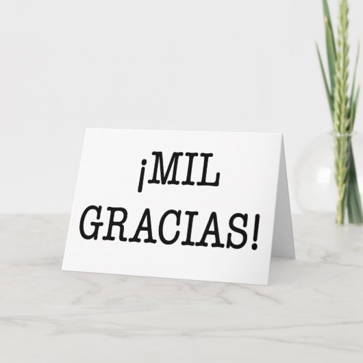 ¡ MIL GRACIAS! - Dank u wenskaart in het Spaans Bedankkaart (Voorkant)