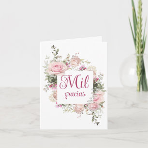 Mil Gracias, Spaans Gevouwen Dank je wel Bedankkaart