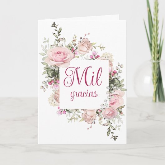 Mil Gracias, Tarjeta en Español, Hartelijk dank Bedankkaart (Voorkant)