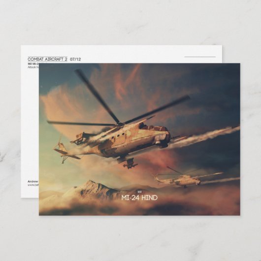 Mil Mi-24 Hind briefkaart (Voorkant / Achterkant)