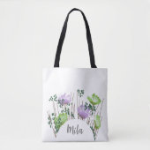 Mila Bloemendruk Monogram Tote Bag (Voorkant)