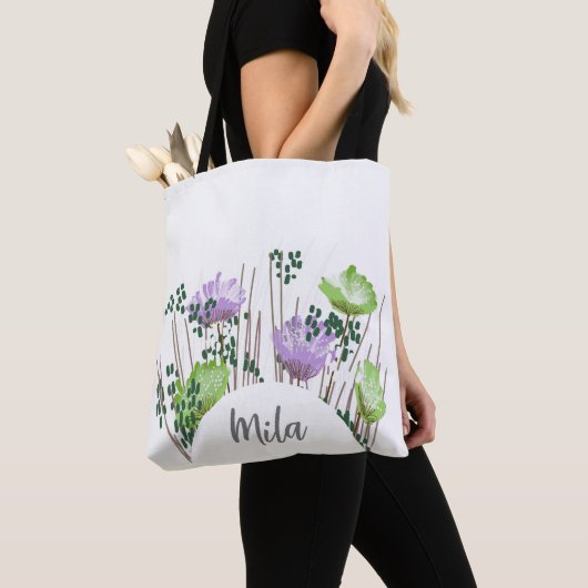 Mila Bloemendruk Monogram Tote Bag (Dichtbij)