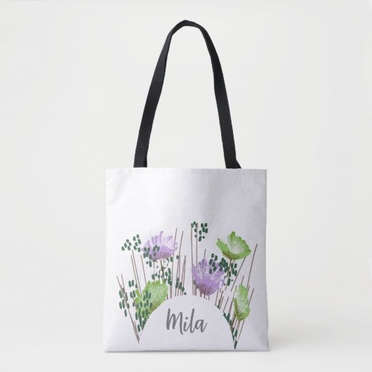 Mila Floral Monogram Tote Bag (Voorkant)