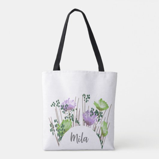 Mila Floral Monogram Tote Bag (Achterkant)