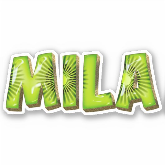 Mila Name Kiwi Design Aufkleber Sticker (Voorkant)