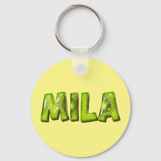 Mila Name Kiwi Design Schlüsselanhänger Sleutelhanger (Voorkant)