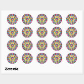 MILA ~ PAASEIEREN MULTICOLOR ~ RONDE STICKER (Vel)