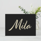 Mila white gold Handwriting Karte Kaart (Staand voorkant)