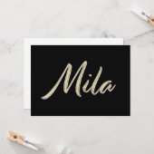 Mila white gold Handwriting Karte Kaart (Voorkant / Achterkant in situ)
