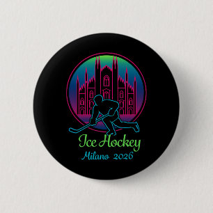 Milaan 2026 IJshockey Winter 2026 En Duomo Di Mil Ronde Button 5,7 Cm