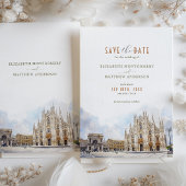 Milaan Bestemming Bewaar de datum Duomo Waterverf Kaart