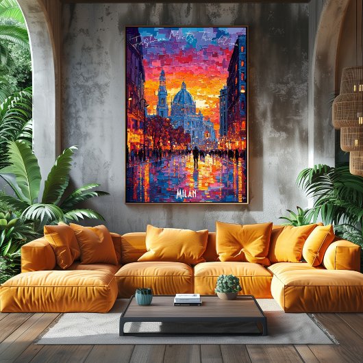 Milaan City Skyline Poster – Iconische Italiaanse 