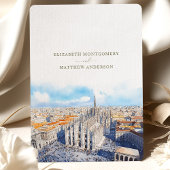 Milaan Duomo Save Datum Levendige Waterverf Zonson Kaart