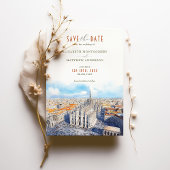 Milaan Duomo Save the Date Waterverf Kaart