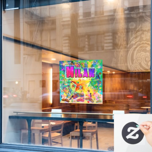 Milaan Epoch uur venster vastklampen Raamsticker (Cafe Raam)