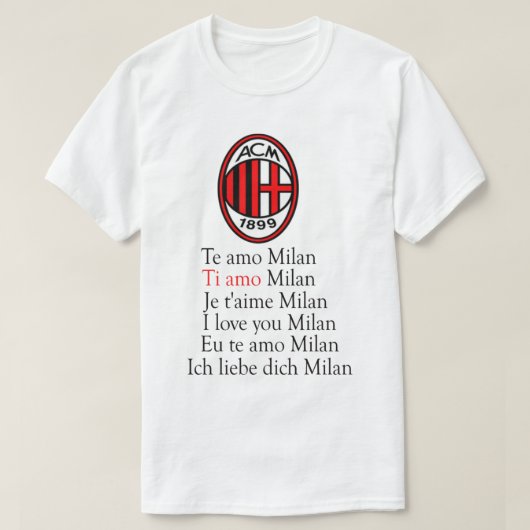 Milaan, ik hou van je t-shirt (Design voorkant)
