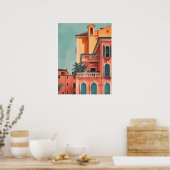 Milaan Italië Beach House  Art Poster (Keuken)