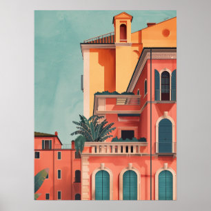 Milaan Italië Beach House  Art Poster
