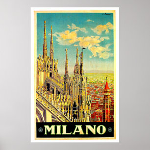 Milaan Italië Cityscape  Poster