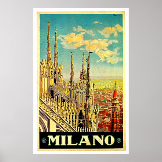 Milaan Italië Cityscape  Poster (Voorkant)