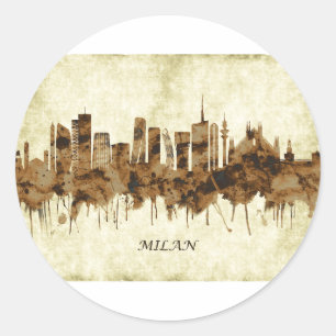 Milaan Italië Cityscape Ronde Sticker