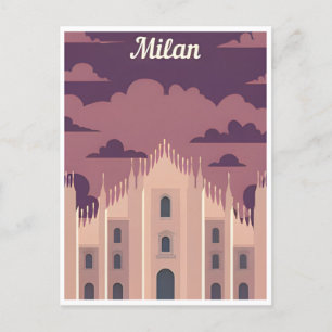 Milaan Italië Duomo di Milano Reizen Kunst Vintage Briefkaart
