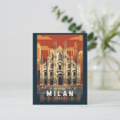 Milaan Italië Duomo di Milano Reizen Kunst Vintage Briefkaart (Staand voorkant)
