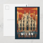 Milaan Italië Duomo di Milano Reizen Kunst Vintage Briefkaart (Voorkant / Achterkant)