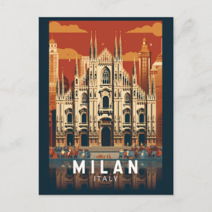 Milaan Italië Duomo di Milano Reizen Kunst Vintage Briefkaart