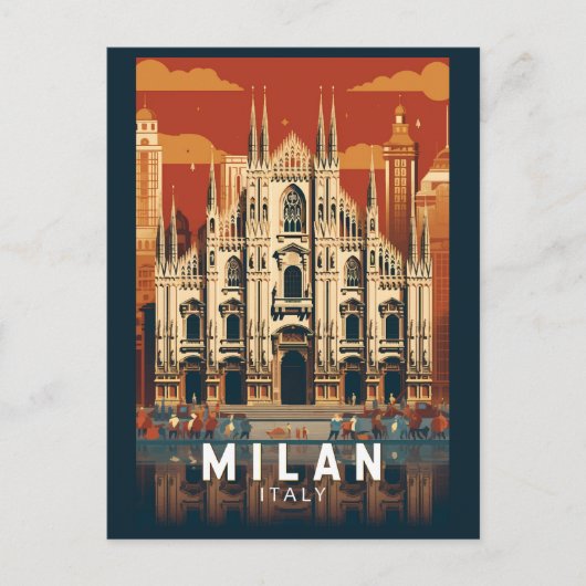 Milaan Italië Duomo di Milano Reizen Kunst Vintage Briefkaart (Voorkant)