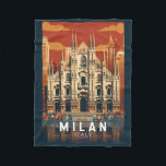 Milaan Italië Duomo di Milano Reizen Kunst Vintage Fleece Deken<br><div class="desc">Milaan vector artwork ontwerp. Milaan,  een metropool in de Italiaanse regio Noord-Lombardije,  is een wereldwijde hoofdstad van mode en design.</div>