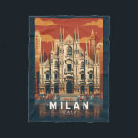 Milaan Italië Duomo di Milano Reizen Kunst Vintage Fleece Deken<br><div class="desc">Milaan vector artwork ontwerp. Milaan, een metropool in de Italiaanse regio Noord-Lombardije, is een wereldwijde hoofdstad van mode en design.</div>