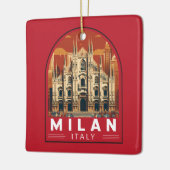 Milaan Italië Duomo di Milano Reizen Kunst Vintage Keramisch Ornament (Links)