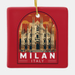 Milaan Italië Duomo di Milano Reizen Kunst Vintage Keramisch Ornament<br><div class="desc">Milaan vector artwork ontwerp. Milaan,  een metropool in de Italiaanse regio Noord-Lombardije,  is een wereldwijde hoofdstad van mode en design.</div>