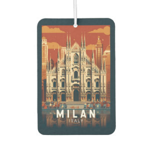 Milaan Italië Duomo di Milano Reizen Kunst Vintage Luchtverfrisser