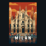 Milaan Italië Duomo di Milano Reizen Kunst Vintage Poster<br><div class="desc">Milaan vector artwork ontwerp. Milaan, een metropool in de Italiaanse regio Noord-Lombardije, is een wereldwijde hoofdstad van mode en design.</div>
