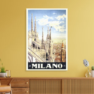 Milaan Italië Gotische Kathedraal Duomo Reisgids Canvas Afdruk